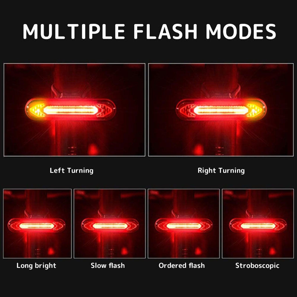 tBicycle Turn Signal Taillight USB Rechargeable Bicycle Tail Rear Light Turn Signal Braking Warning Wireless LED Ultra Bright LED Safety Warning Bike Brake Rear Lights Wireless Remote Control Modes Waterproof Suitable For Mountain Bike Road Bicycle - UrbanCycling.com