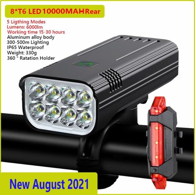 Ultra Bright Bicycle Light USB Rechargeable LED Bike Headlight Waterproof Bike Flashlight USB Rechargeable Bike Lights Front And Back 8 LED Bicycle Lights Front 5 Light Modes 15 - 30 Hours Working Time - UrbanCycling.com