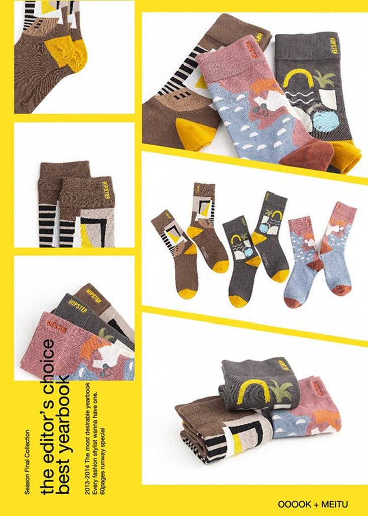Unisex Painting Style Crew Socks Women Streetwear Skateboard Sport Cycling Designer Socks For Men And Women - UrbanCycling.com