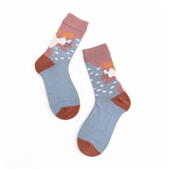 Unisex Painting Style Crew Socks Women Streetwear Skateboard Sport Cycling Designer Socks For Men And Women - UrbanCycling.com