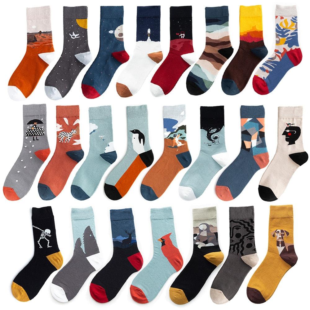 Unisex Painting Style Crew Socks Women Streetwear Skateboard Sport Cycling Designer Socks For Men And Women - UrbanCycling.com