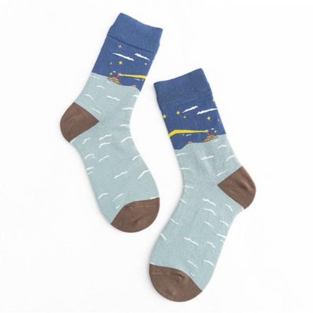 Unisex Painting Style Crew Socks Women Streetwear Skateboard Sport Cycling Designer Socks For Men And Women - UrbanCycling.com
