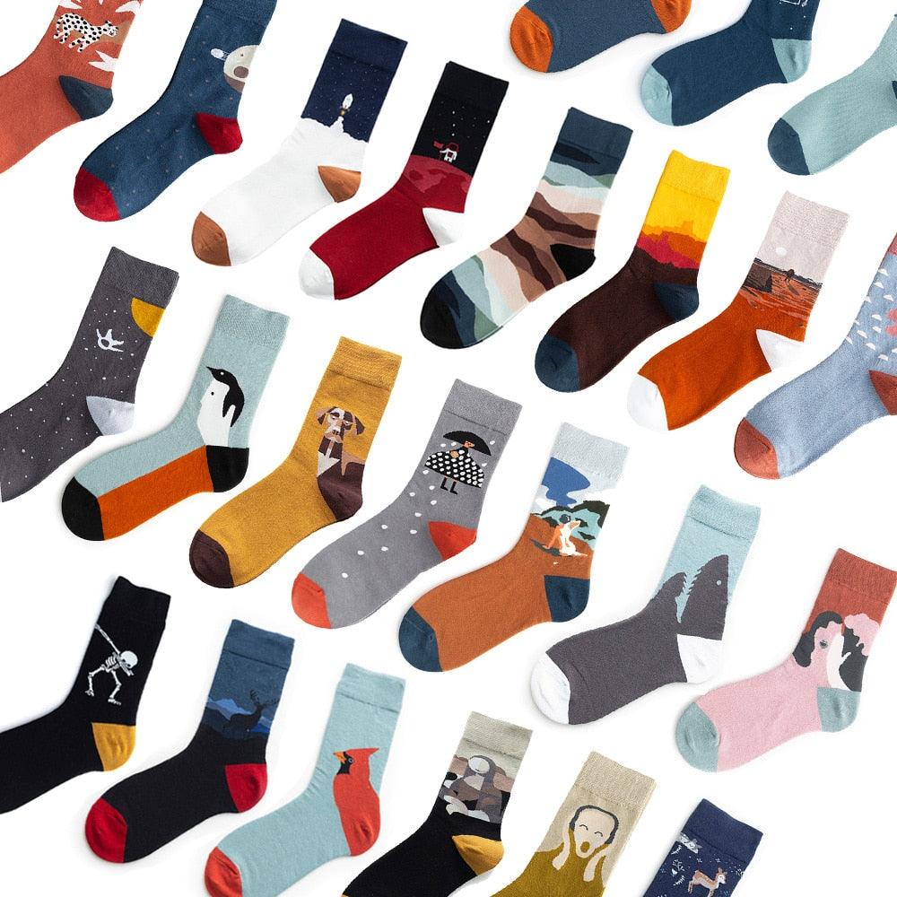 Unisex Painting Style Crew Socks Women Streetwear Skateboard Sport Cycling Designer Socks For Men And Women - UrbanCycling.com