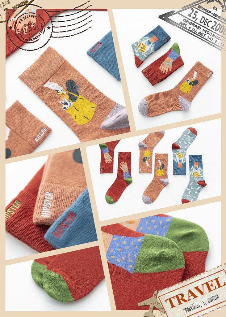 Unisex Painting Style Crew Socks Women Streetwear Skateboard Sport Cycling Designer Socks For Men And Women - UrbanCycling.com