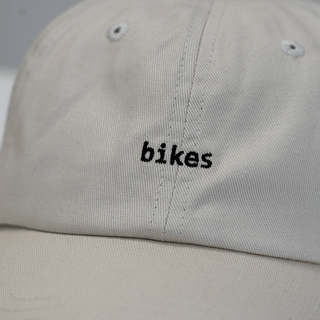 Unstructured Dad Hat - Ivory "Bikes" - UrbanCycling.com