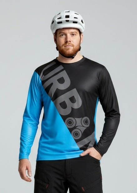 Urban Cycling Men's Long Sleeve Trailbuster MTB Cycling Jersey, Large