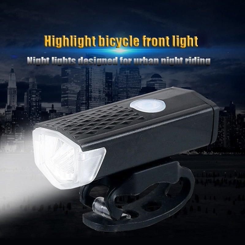 USB Rechargeable 3 Mode Bicycle Front Light Lamp Bike Headlight Cycling LED Powerful Bicycle Front Headlight Waterproof Bike Headlight End Tail Light Set 300 Lumen - UrbanCycling.com