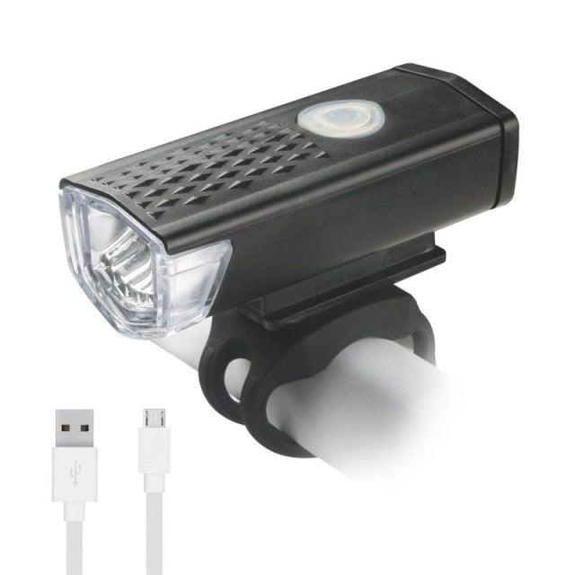 USB Rechargeable 3 Mode Bicycle Front Light Lamp Bike Headlight Cycling LED Powerful Bicycle Front Headlight Waterproof Bike Headlight End Tail Light Set 300 Lumen - UrbanCycling.com