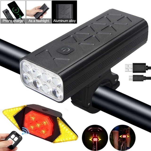 USB Rechargeable Handlebar Headlight Front Bike Light LED Lamp Built - In Rechargeable Bike Light Front And Rear Super Bright Bicycle Headlight And Tail Light Set 4 Lighting Modes - UrbanCycling.com