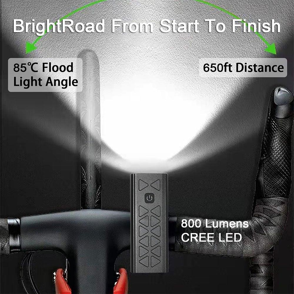 USB Rechargeable Handlebar Headlight Front Bike Light LED Lamp Built - In Rechargeable Bike Light Front And Rear Super Bright Bicycle Headlight And Tail Light Set 4 Lighting Modes - UrbanCycling.com