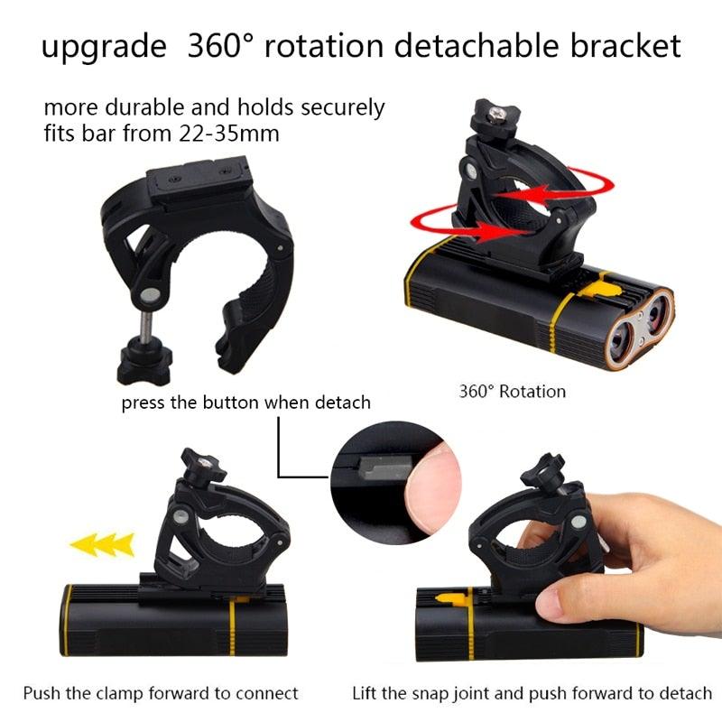 USB Rechargeable Handlebar Headlight Front Bike Light LED Lamp Built - In Rechargeable Bike Light Front And Rear Super Bright Bicycle Headlight And Tail Light Set 4 Lighting Modes - UrbanCycling.com