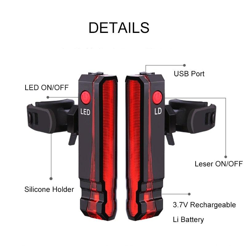 USB Rechargeable Handlebar Headlight Front Bike Light LED Lamp Built - In Rechargeable Bike Light Front And Rear Super Bright Bicycle Headlight And Tail Light Set 4 Lighting Modes - UrbanCycling.com