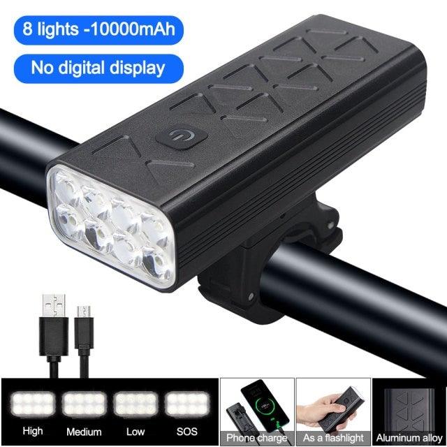 USB Rechargeable Handlebar Headlight Front Bike Light LED Lamp Built - In Rechargeable Bike Light Front And Rear Super Bright Bicycle Headlight And Tail Light Set 4 Lighting Modes - UrbanCycling.com