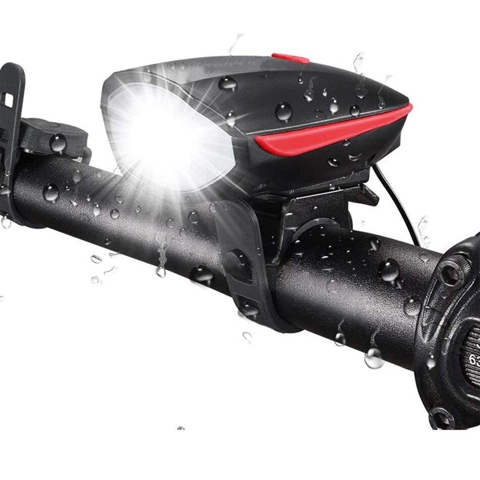 USB Rechargeable LED Display Light Bike Front Light Headlights Electric Horn Bell Cycling Rainproof Flashlight Waterproof Bicycle Lights With Horn Bike Lights For Road Electric Scooter And Mountain Bike Night Safety Flashlight - UrbanCycling.com