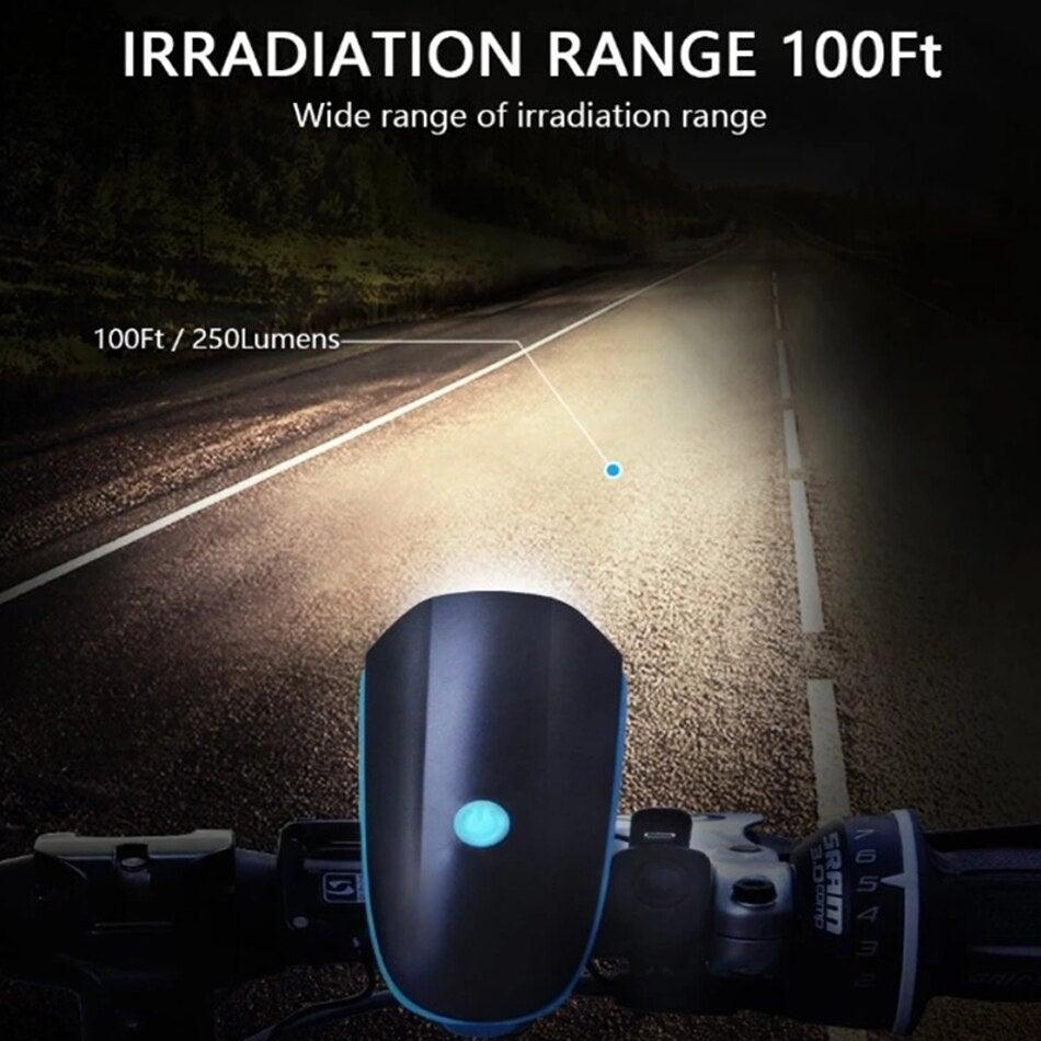 USB Rechargeable LED Display Light Bike Front Light Headlights Electric Horn Bell Cycling Rainproof Flashlight Waterproof Bicycle Lights With Horn Bike Lights For Road Electric Scooter And Mountain Bike Night Safety Flashlight - UrbanCycling.com