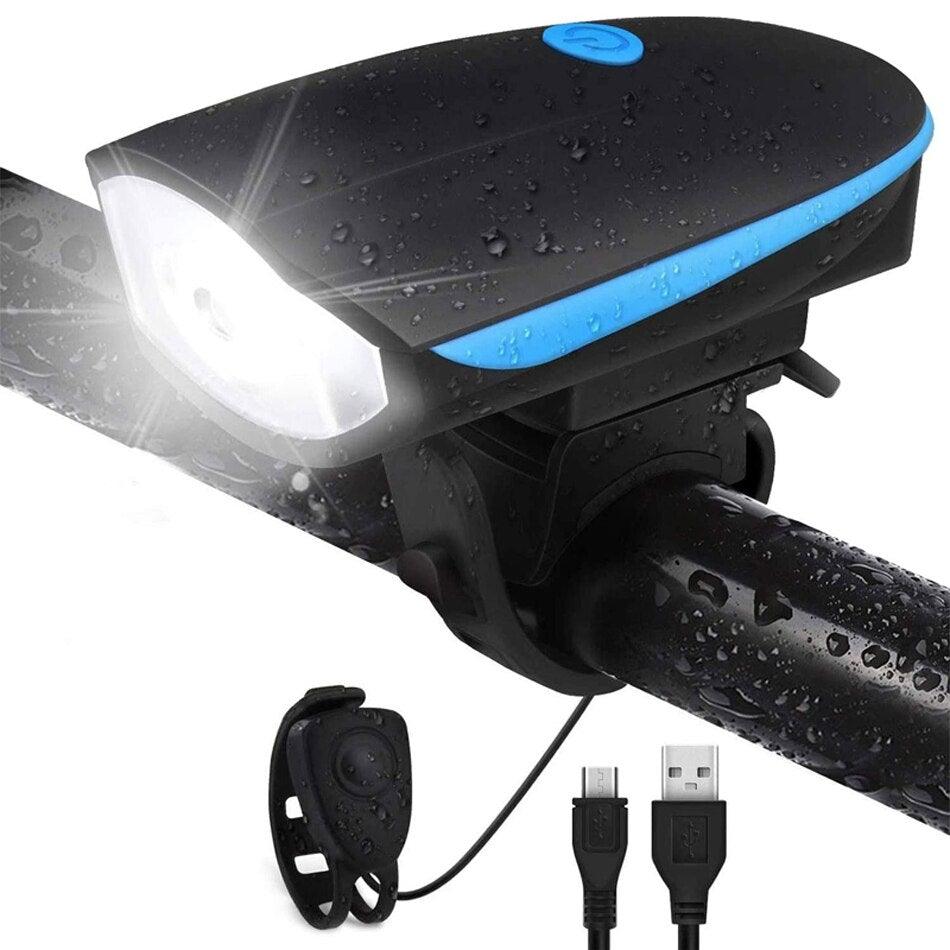 USB Rechargeable LED Display Light Bike Front Light Headlights Electric Horn Bell Cycling Rainproof Flashlight Waterproof Bicycle Lights With Horn Bike Lights For Road Electric Scooter And Mountain Bike Night Safety Flashlight - UrbanCycling.com