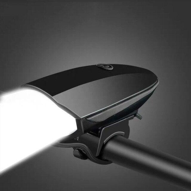 USB Rechargeable LED Display Light Bike Front Light Headlights Electric Horn Bell Cycling Rainproof Flashlight Waterproof Bicycle Lights With Horn Bike Lights For Road Electric Scooter And Mountain Bike Night Safety Flashlight - UrbanCycling.com