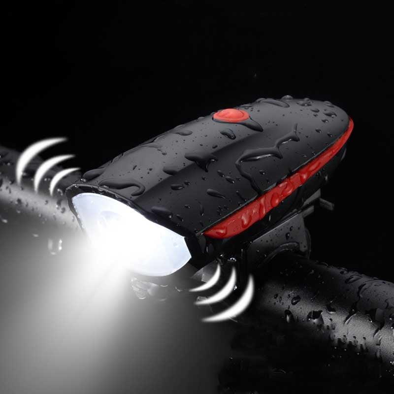 USB Rechargeable LED Display Light Bike Front Light Headlights Electric Horn Bell Cycling Rainproof Flashlight Waterproof Bicycle Lights With Horn Bike Lights For Road Electric Scooter And Mountain Bike Night Safety Flashlight - UrbanCycling.com