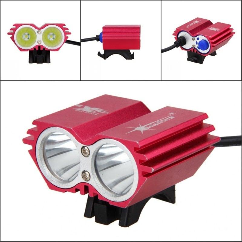 USB Waterproof Bike Light LED Front Bicycle Headlight Dual Lamps Super Bright LED Cycling Bike Light Front Headlight 4 Modes Bikelight Headlamp Rechargeable USB Led Lamp 8000LM - UrbanCycling.com