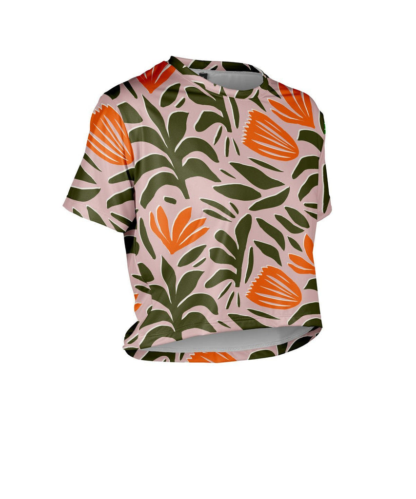 W. CROP TEE - SUMMER BOTANICAL - UrbanCycling.com