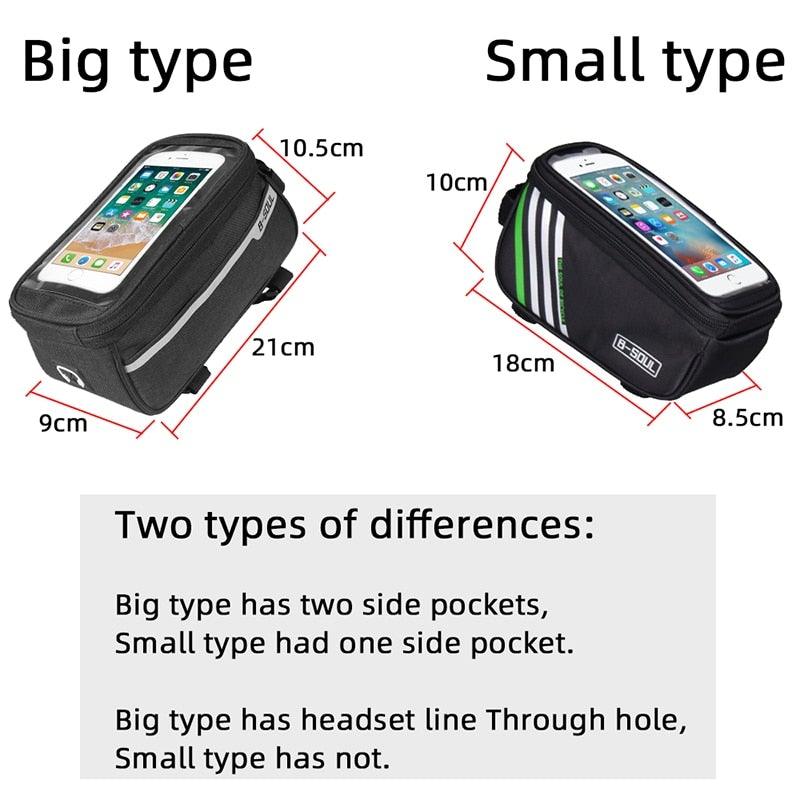 Waterproof Bicycle Bag Nylon Bike Cycling Cell Mobile Phone Bag Case Bicycle Front Tube Bags Accessories Bike Phone Front Frame Bag Bicycle Bag Waterproof Bike Phone Mount Bag Bike Phone Case Holder Accessories Cycling Pouch Compatible With Phone - UrbanCycling.com