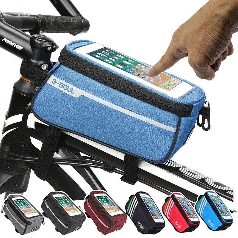 Waterproof Bicycle Bag Nylon Bike Cycling Cell Mobile Phone Bag Case Bicycle Front Tube Bags Accessories Bike Phone Front Frame Bag Bicycle Bag Waterproof Bike Phone Mount Bag Bike Phone Case Holder Accessories Cycling Pouch Compatible With Phone - UrbanCycling.com