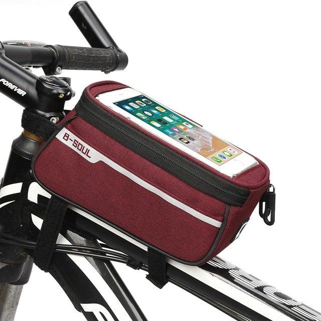 Waterproof Bicycle Bag Nylon Bike Cycling Cell Mobile Phone Bag Case Bicycle Front Tube Bags Accessories Bike Phone Front Frame Bag Bicycle Bag Waterproof Bike Phone Mount Bag Bike Phone Case Holder Accessories Cycling Pouch Compatible With Phone - UrbanCycling.com