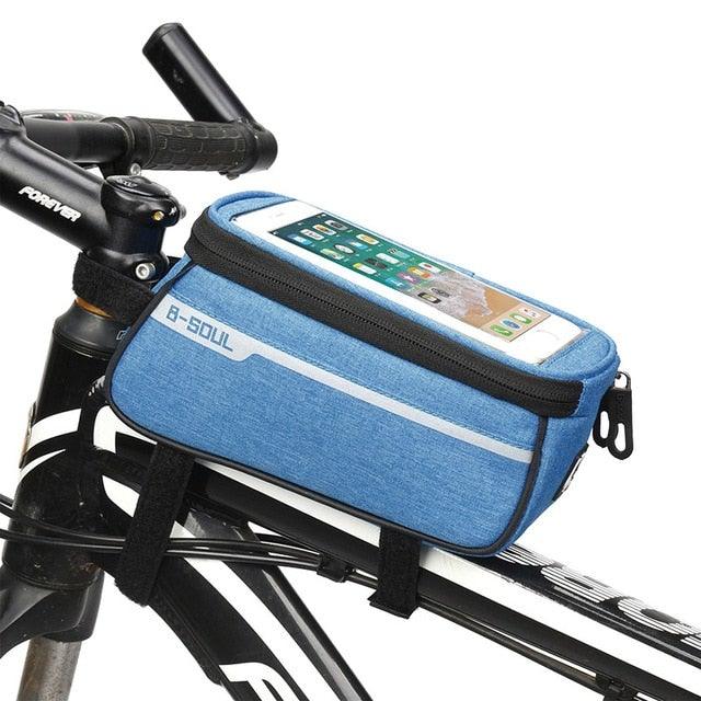 Waterproof Bicycle Bag Nylon Bike Cycling Cell Mobile Phone Bag Case Bicycle Front Tube Bags Accessories Bike Phone Front Frame Bag Bicycle Bag Waterproof Bike Phone Mount Bag Bike Phone Case Holder Accessories Cycling Pouch Compatible With Phone - UrbanCycling.com