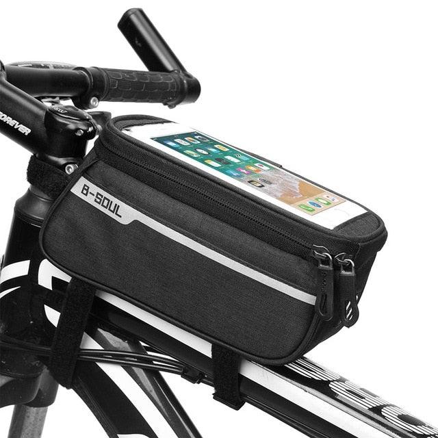 Waterproof Bicycle Bag Nylon Bike Cycling Cell Mobile Phone Bag Case Bicycle Front Tube Bags Accessories Bike Phone Front Frame Bag Bicycle Bag Waterproof Bike Phone Mount Bag Bike Phone Case Holder Accessories Cycling Pouch Compatible With Phone - UrbanCycling.com