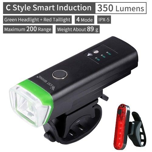 Waterproof Bicycle Light Smart Front Lamp Headlight With Horn USB Rechargeable LED Cycling Flashlight Bicycle Lights Set Powerful Lumens LED Bike Front For Adults Road Cycling Safety Flashlight - UrbanCycling.com