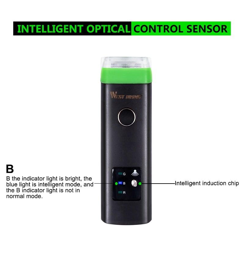 Waterproof Bicycle Light Smart Front Lamp Headlight With Horn USB Rechargeable LED Cycling Flashlight Bicycle Lights Set Powerful Lumens LED Bike Front For Adults Road Cycling Safety Flashlight - UrbanCycling.com