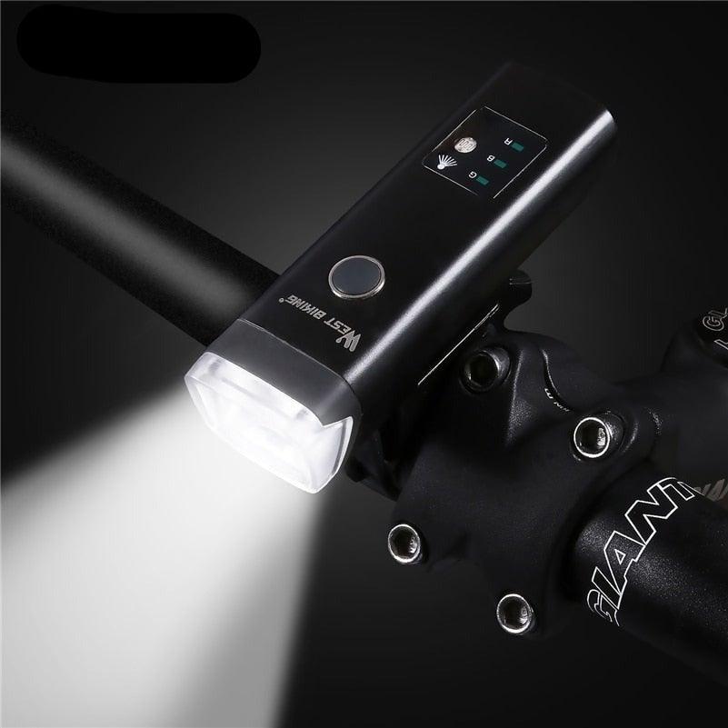 Waterproof Bicycle Light Smart Front Lamp Headlight With Horn USB Rechargeable LED Cycling Flashlight Bicycle Lights Set Powerful Lumens LED Bike Front For Adults Road Cycling Safety Flashlight - UrbanCycling.com