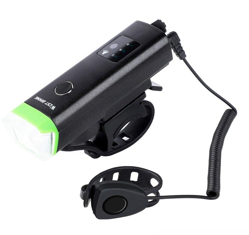 Waterproof Bicycle Light Smart Front Lamp Headlight With Horn USB Rechargeable LED Cycling Flashlight Bicycle Lights Set Powerful Lumens LED Bike Front For Adults Road Cycling Safety Flashlight - UrbanCycling.com