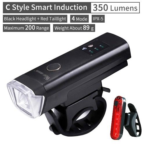 Waterproof Bicycle Light Smart Front Lamp Headlight With Horn USB Rechargeable LED Cycling Flashlight Bicycle Lights Set Powerful Lumens LED Bike Front For Adults Road Cycling Safety Flashlight - UrbanCycling.com