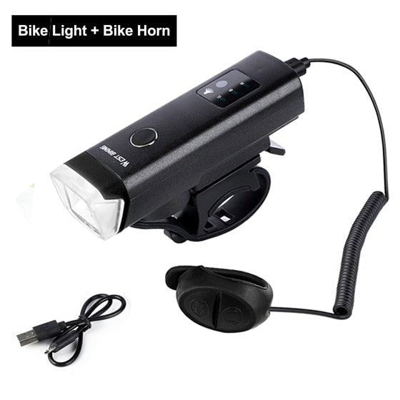 Waterproof Bicycle Light Smart Front Lamp Headlight With Horn USB Rechargeable LED Cycling Flashlight Bicycle Lights Set Powerful Lumens LED Bike Front For Adults Road Cycling Safety Flashlight - UrbanCycling.com