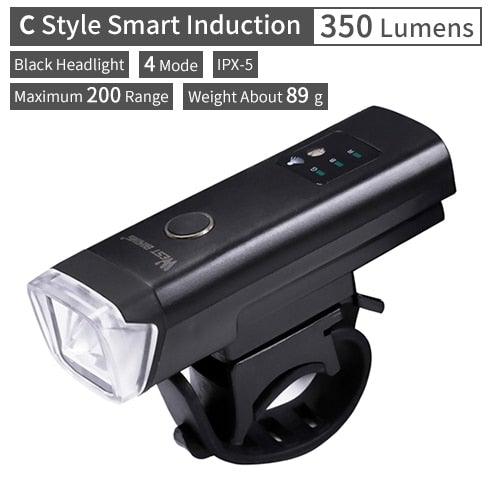 Waterproof Bicycle Light Smart Front Lamp Headlight With Horn USB Rechargeable LED Cycling Flashlight Bicycle Lights Set Powerful Lumens LED Bike Front For Adults Road Cycling Safety Flashlight - UrbanCycling.com