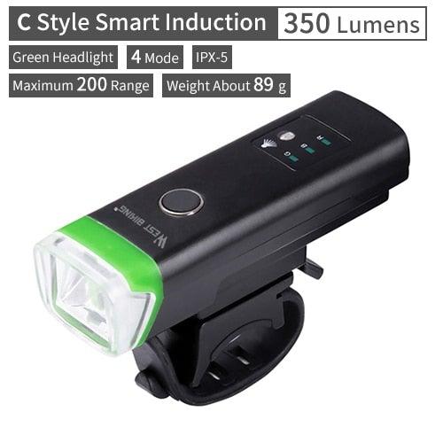 Waterproof Bicycle Light Smart Front Lamp Headlight With Horn USB Rechargeable LED Cycling Flashlight Bicycle Lights Set Powerful Lumens LED Bike Front For Adults Road Cycling Safety Flashlight - UrbanCycling.com