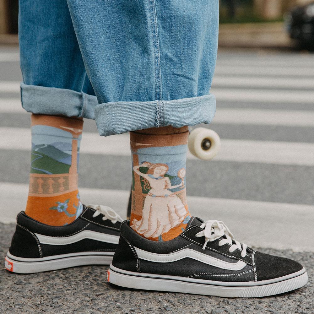 Women Long Sock Cartoon Print Creative Fashion Personalized Novelty Men Women Socks Winter Warm Comfortable Cotton Socks Running Cycling Socks For Men And Women - UrbanCycling.com