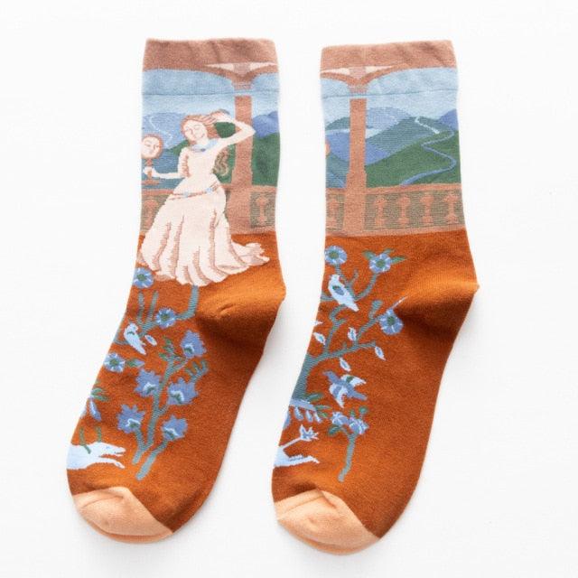 Women Long Sock Cartoon Print Creative Fashion Personalized Novelty Men Women Socks Winter Warm Comfortable Cotton Socks Running Cycling Socks For Men And Women - UrbanCycling.com