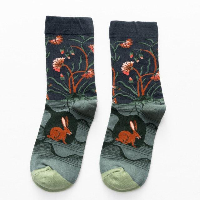 Women Long Sock Cartoon Print Creative Fashion Personalized Novelty Men Women Socks Winter Warm Comfortable Cotton Socks Running Cycling Socks For Men And Women - UrbanCycling.com