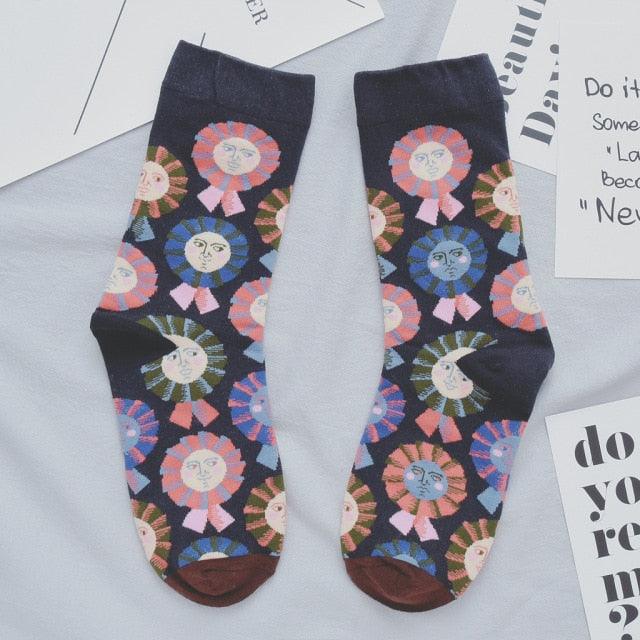 Women Long Sock Cartoon Print Creative Fashion Personalized Novelty Men Women Socks Winter Warm Comfortable Cotton Socks Running Cycling Socks For Men And Women - UrbanCycling.com