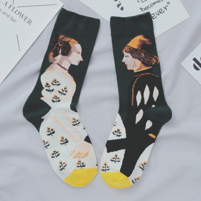 Women Long Sock Cartoon Print Creative Fashion Personalized Novelty Men Women Socks Winter Warm Comfortable Cotton Socks Running Cycling Socks For Men And Women - UrbanCycling.com