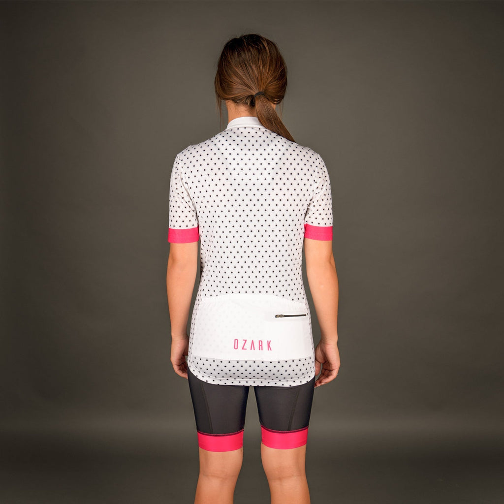 Women's Jersey - White Polka Dot - UrbanCycling.com