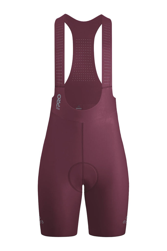 Women's Seamless Burgundy Pro Cycling Bib Shorts - UrbanCycling.com