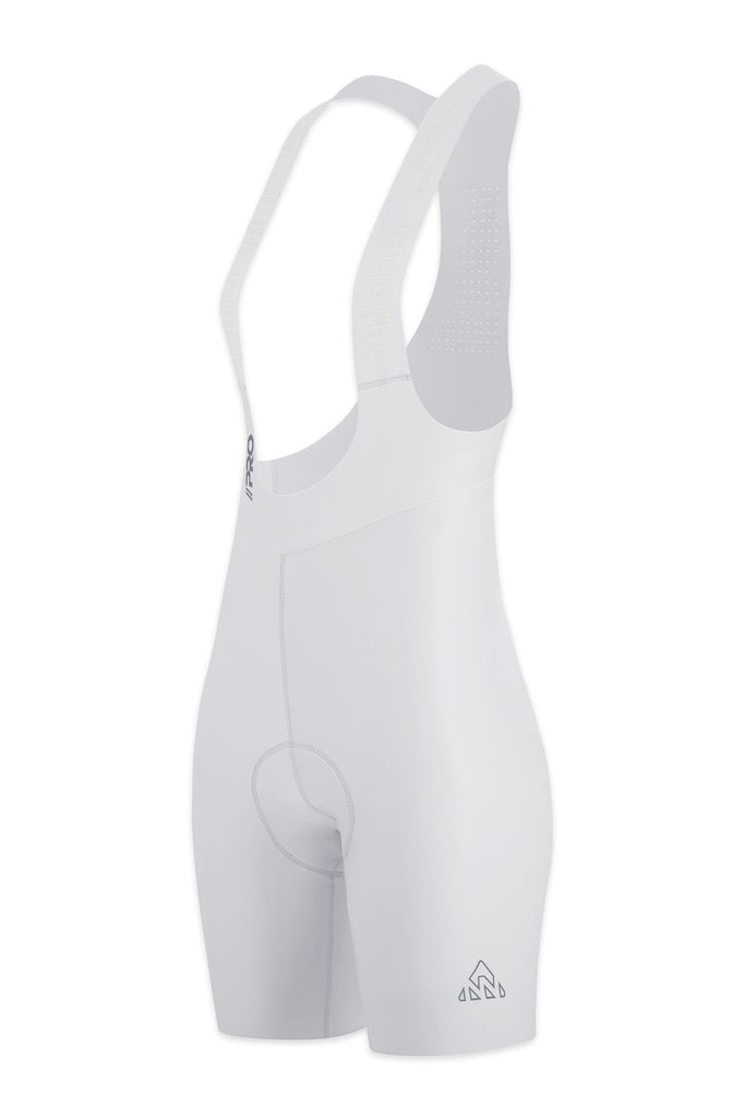 Women's Seamless White Pro Cycling Bib Shorts - UrbanCycling.com