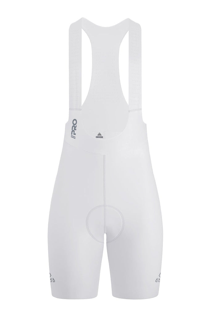 Women's Seamless White Pro Cycling Bib Shorts - UrbanCycling.com