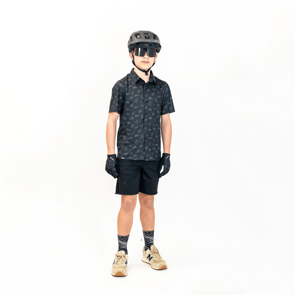 Youth FlexGRID Button Up - Dino's End - UrbanCycling.com