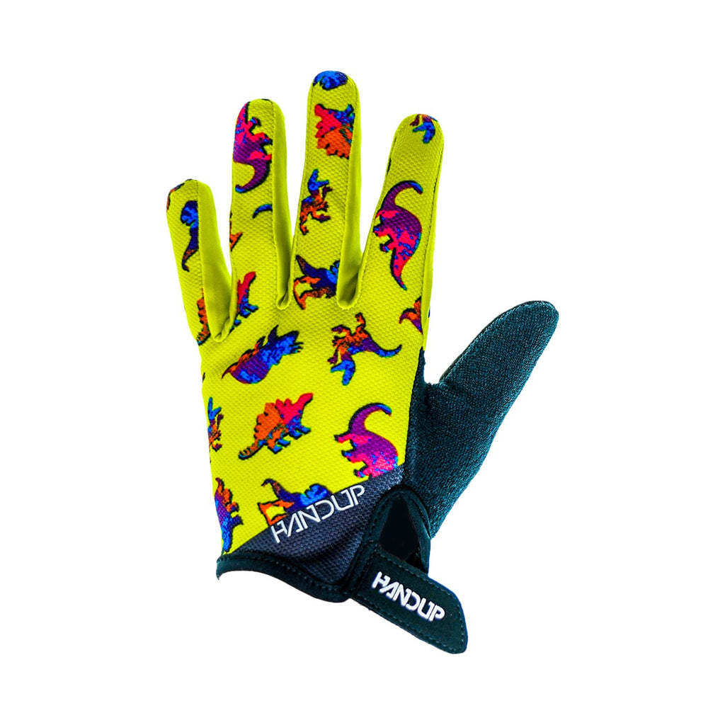 Youth Gloves - Hi Viz Dinosaurs - UrbanCycling.com