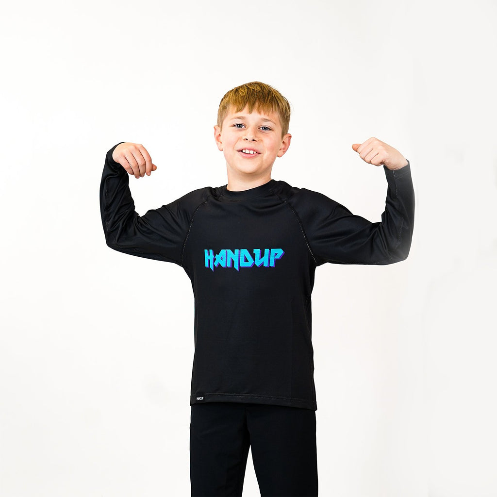 Youth Long Sleeve Lite Jersey - Metal Teal Logo - UrbanCycling.com