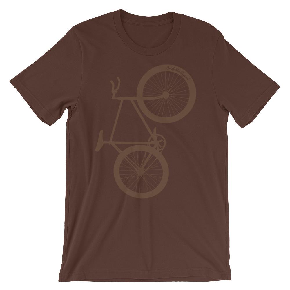 Brown Big Wheelie Unisex short sleeve bicycle t-shirt - Urban Cycling Apparel